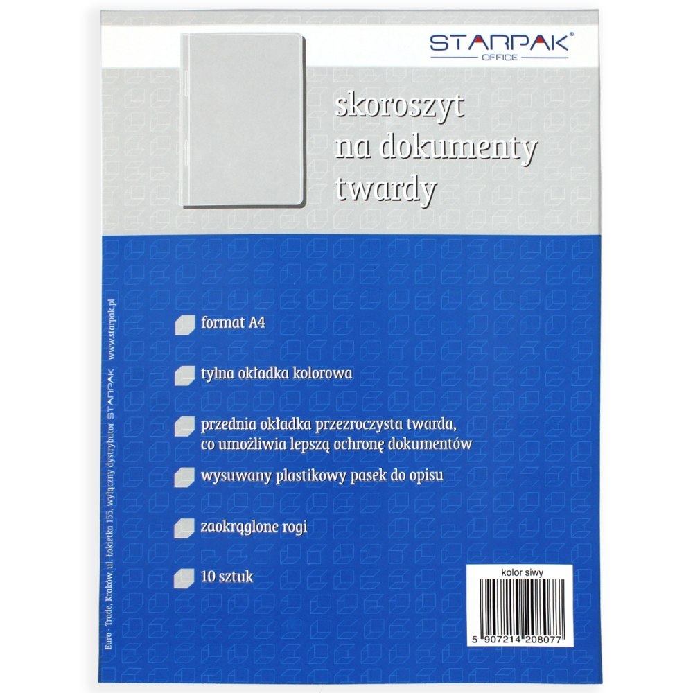 Aktenbuch aus Hart-PVC für Dokumente im A4-Format, Grau, STARPAK 114560